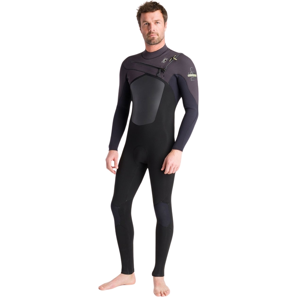 2026 C-Skins Heren NuWave ReWired 4/3mm Borst Ritssluiting Wetsuit C-NRW43MCZ - Black / Black X / Meteor